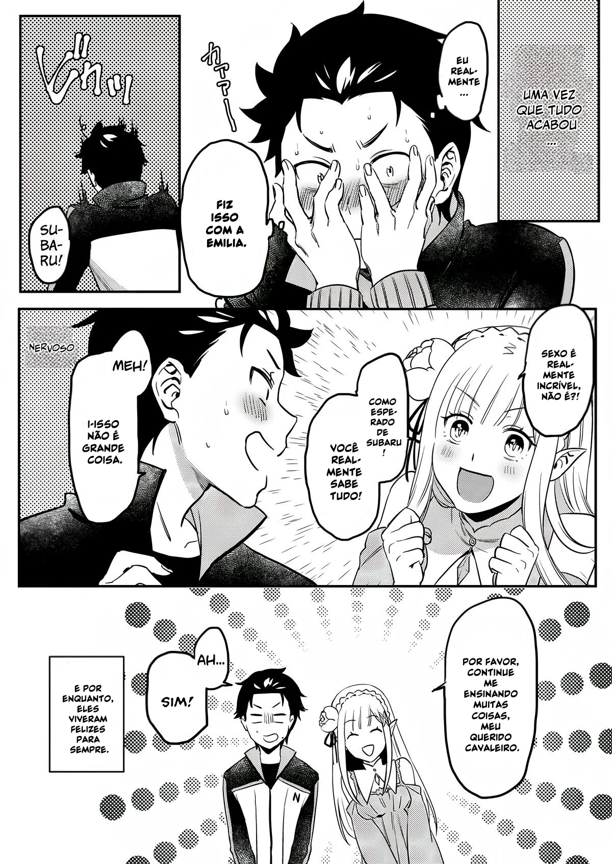 Re Zero Kara Hajimeru: Emilia descobre como os bebês são feitos com Subaru Natsuki” em Anime Hentai HQ Brasileiro