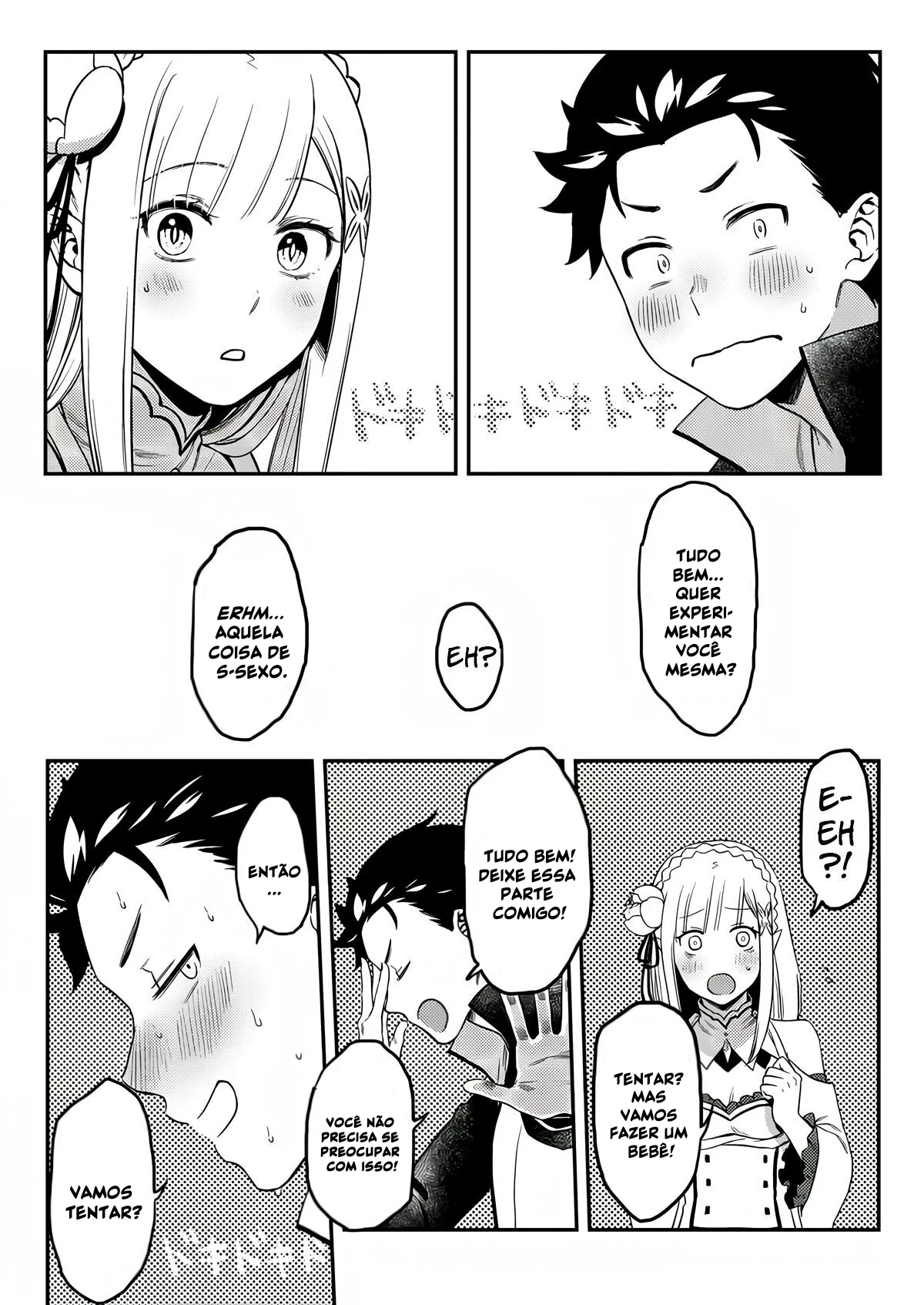Re Zero Kara Hajimeru: Emilia descobre como os bebês são feitos com Subaru Natsuki” em Anime Hentai HQ Brasileiro