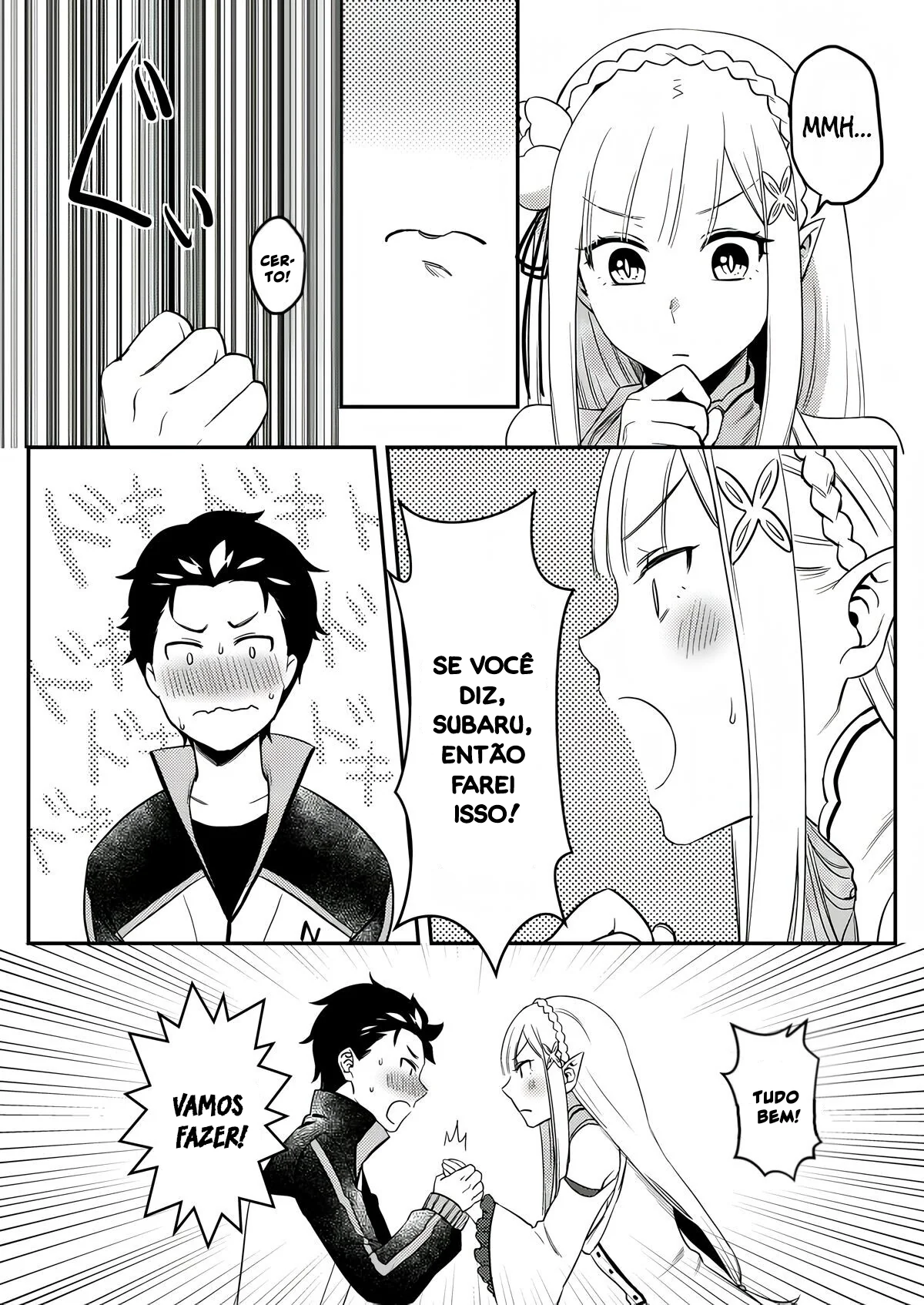 Re Zero Kara Hajimeru: Emilia descobre como os bebês são feitos com Subaru Natsuki” em Anime Hentai HQ Brasileiro