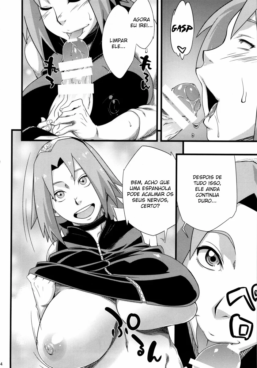 Sakura Safada é Fodida por Ninjas Tarados em Hentai HQ Brasileiro