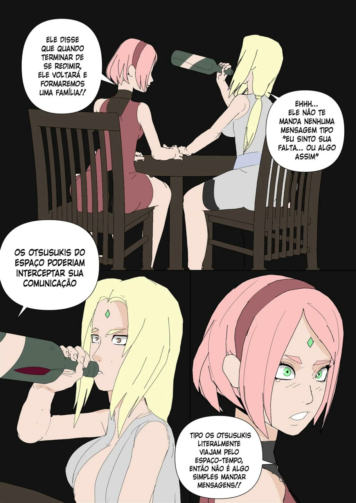 Sarada em busca do Mangekyo Sharingan: sexo com Naruto e sua mãe em Hentai HQ Brasileiro