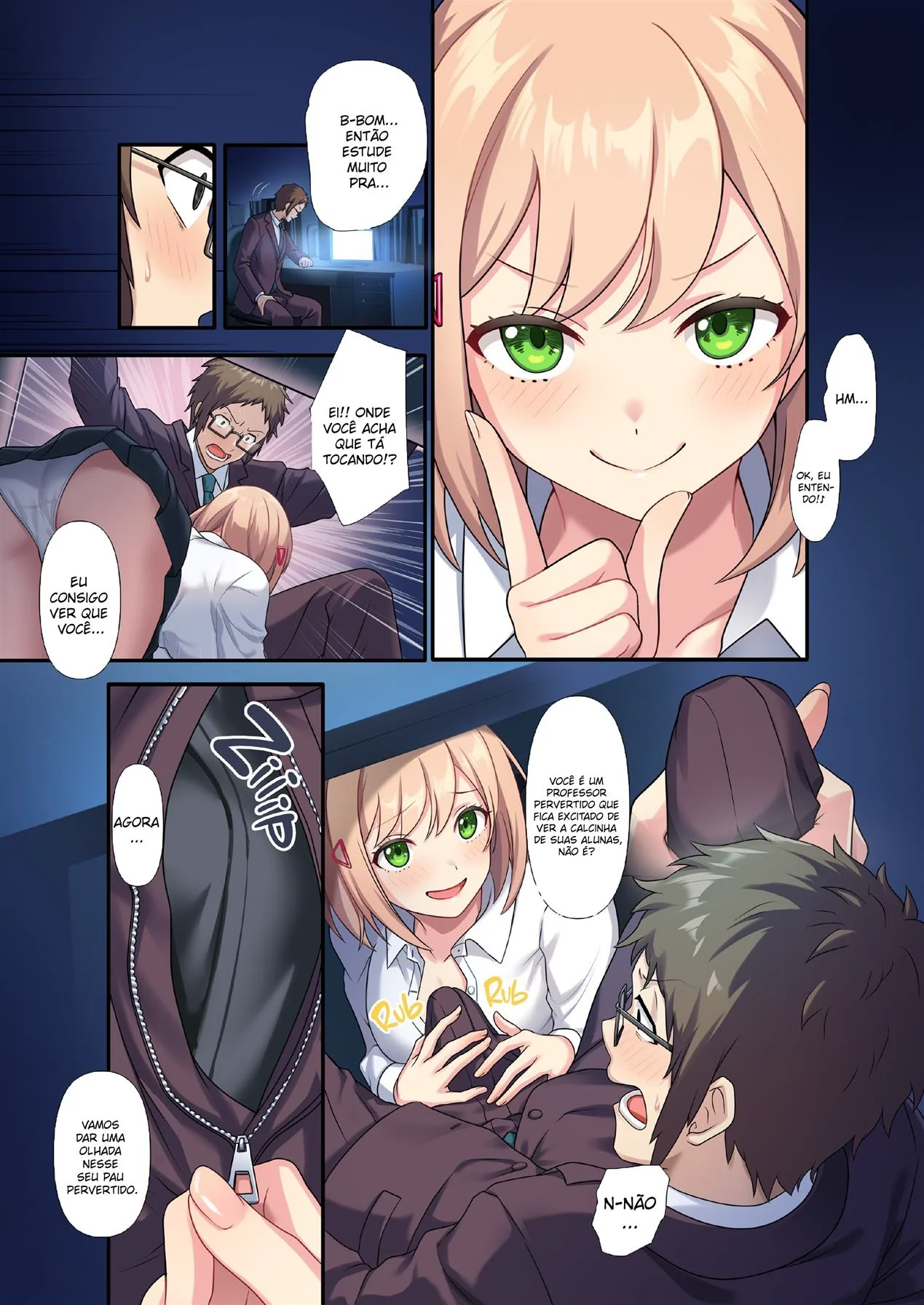 Professor Comedor – Aluna Peituda Sedenta por Notas em Hentai HQ Brasileiro
