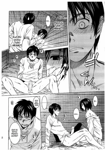 Ataca dos Titãs: Eren Jaeger Comendo a Buceta da Mikasa Ackerman em Hentai HQ Brasileiro
