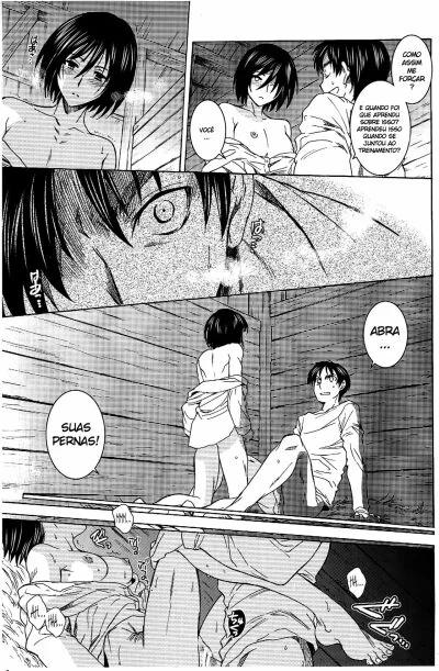 Ataca dos Titãs: Eren Jaeger Comendo a Buceta da Mikasa Ackerman em Hentai HQ Brasileiro