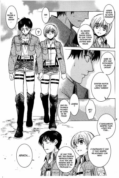 Ataca dos Titãs: Eren Jaeger Comendo a Buceta da Mikasa Ackerman em Hentai HQ Brasileiro