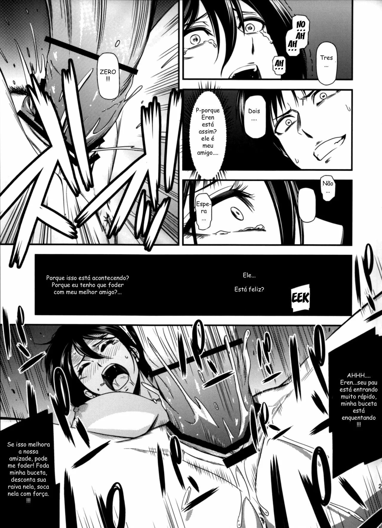 Shingeki no Kyojin Porno: Eren e Mikasa em uma Explosão de Tesão – HQ Brasileiro