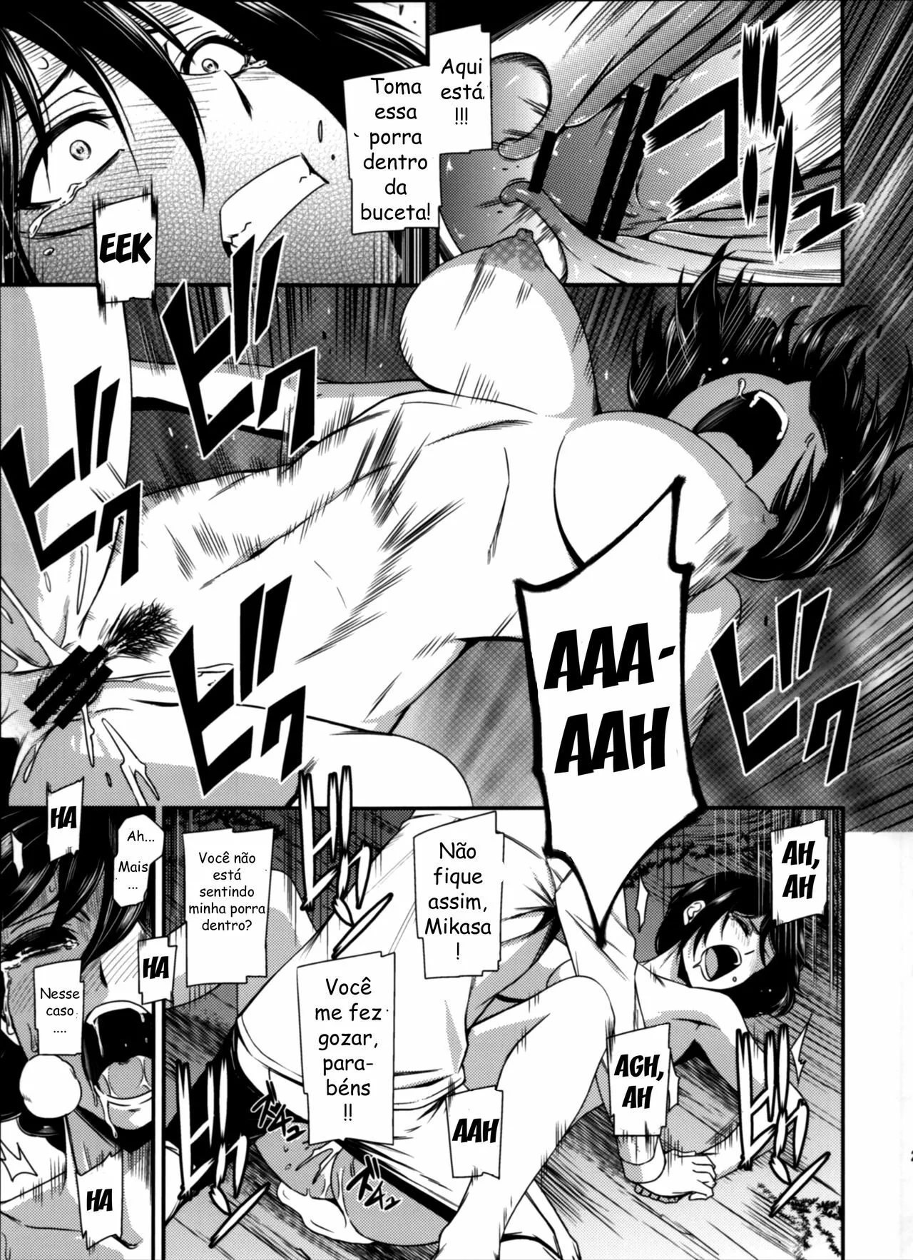 Shingeki no Kyojin Porno: Eren e Mikasa em uma Explosão de Tesão – HQ Brasileiro