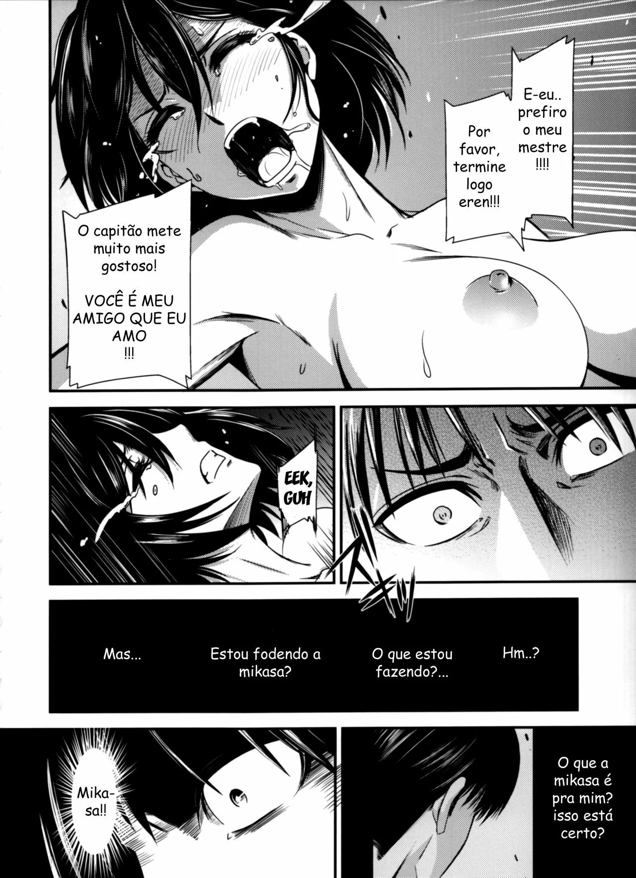 Shingeki no Kyojin Porno: Eren e Mikasa em uma Explosão de Tesão – HQ Brasileiro