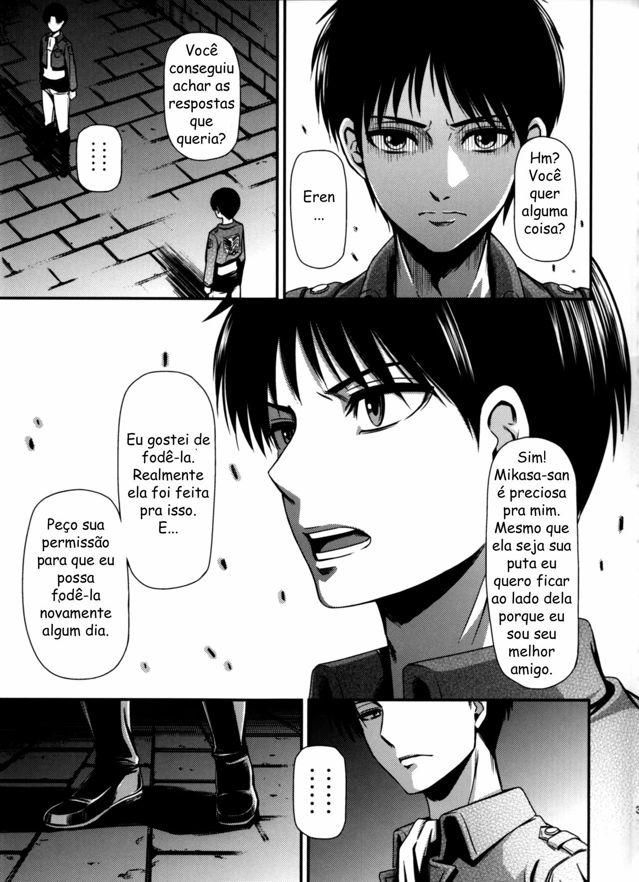Shingeki no Kyojin Porno: Eren e Mikasa em uma Explosão de Tesão – HQ Brasileiro