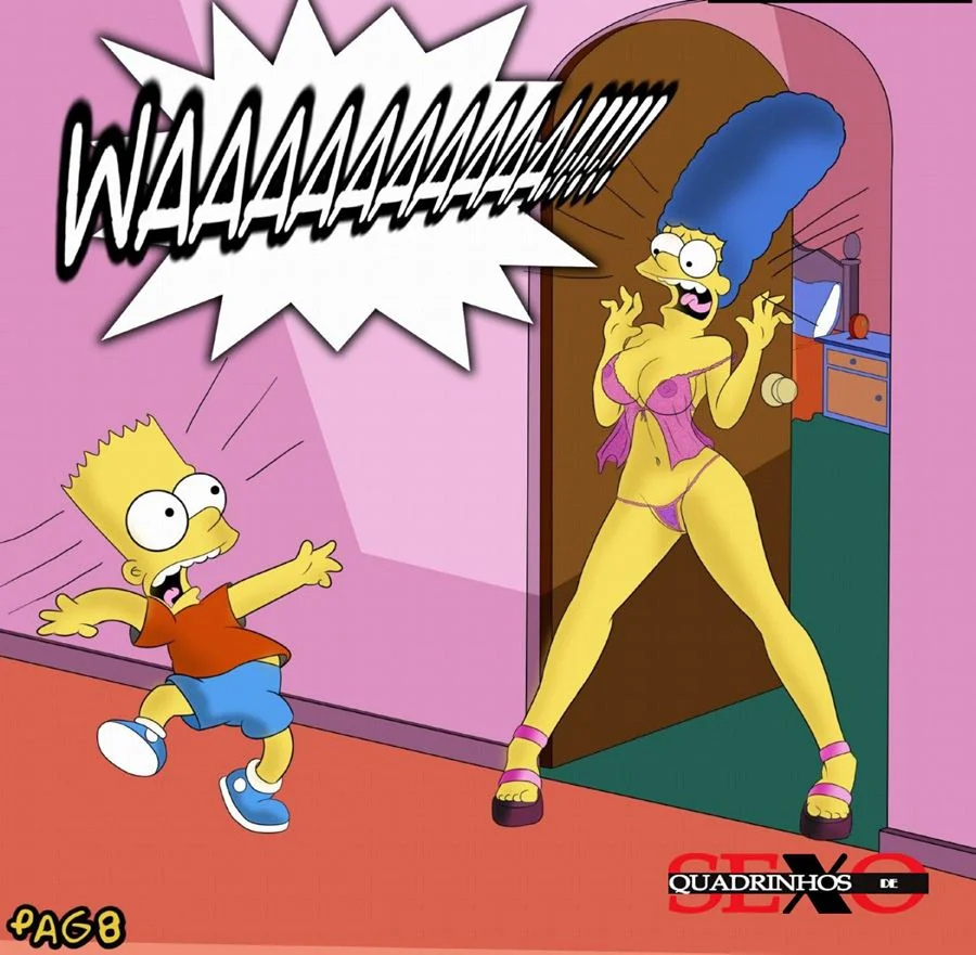 Bart arrombando a baiseira bucetuda da Marge em Simpsons Hentai HQ Brasileiro