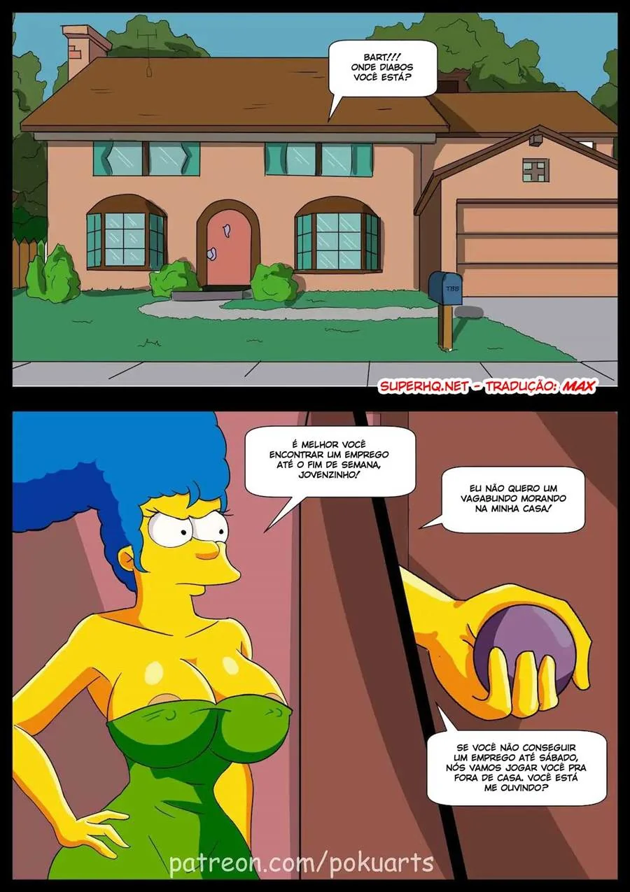 Marge Piranha Dando um Trato no Bart – Simpsons Porno em HQ Brasileiro