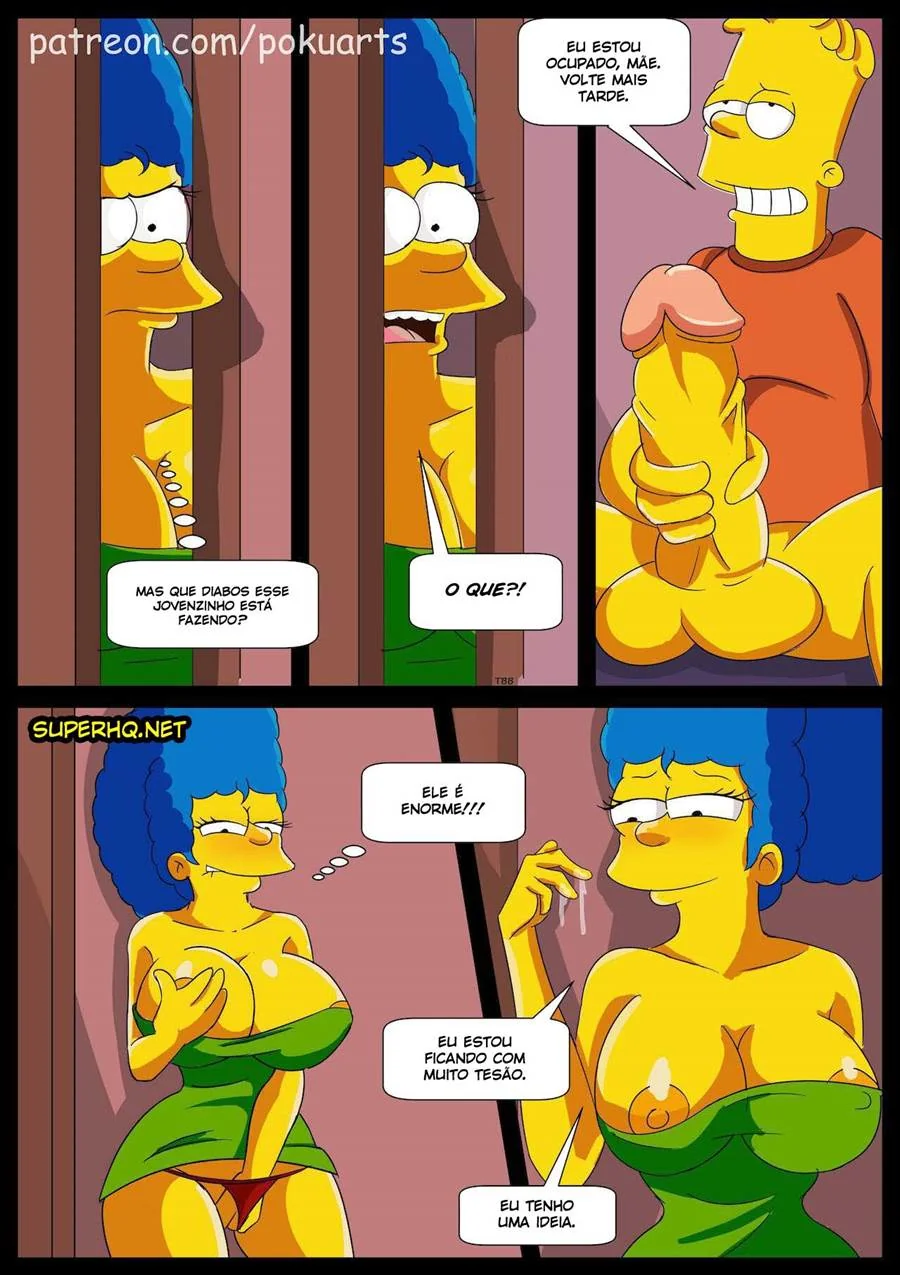 Marge Piranha Dando um Trato no Bart – Simpsons Porno em HQ Brasileiro