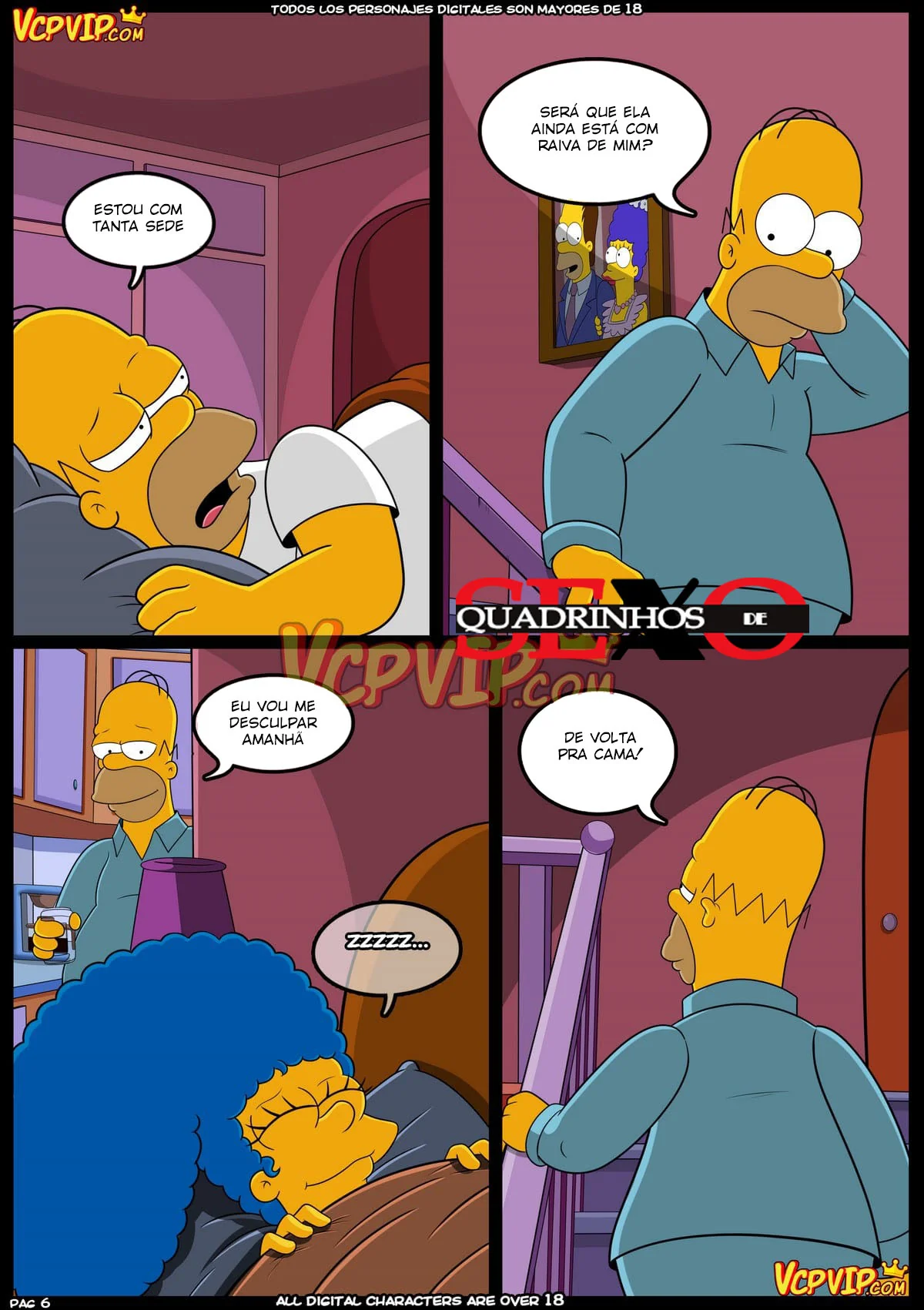 O Sonho Pervertido de Homer – Piranha da Marge na Piroca do Bart em Simpsons Porno HQ Brasileiro