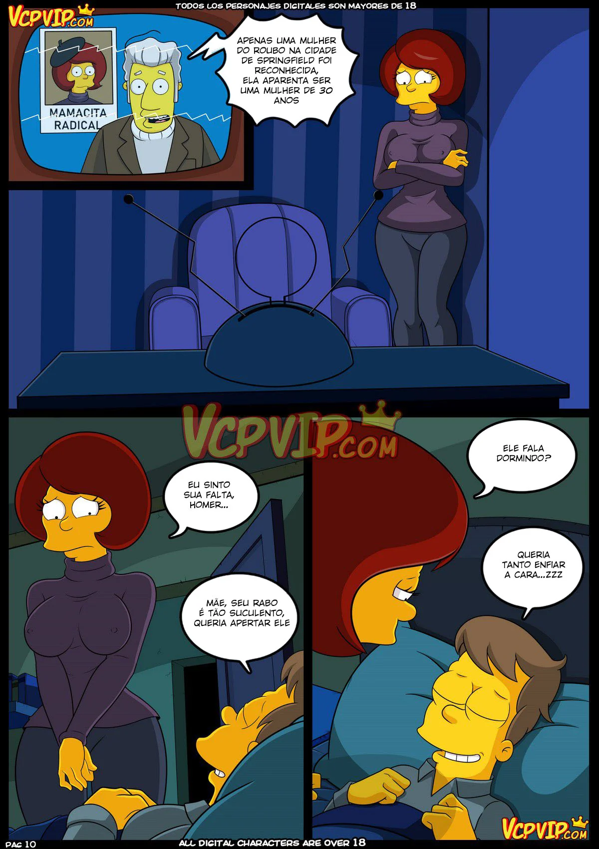 O Sonho Pervertido de Homer – Piranha da Marge na Piroca do Bart em Simpsons Porno HQ Brasileiro