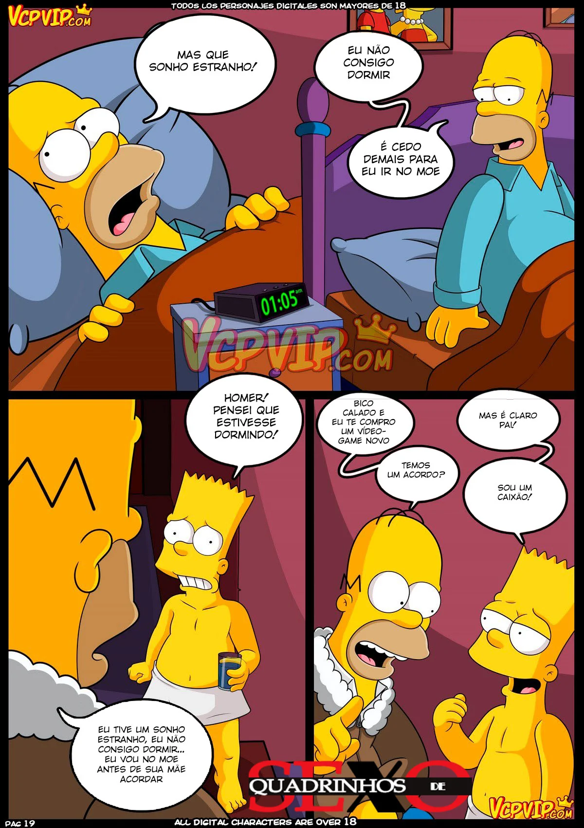 O Sonho Pervertido de Homer – Piranha da Marge na Piroca do Bart em Simpsons Porno HQ Brasileiro