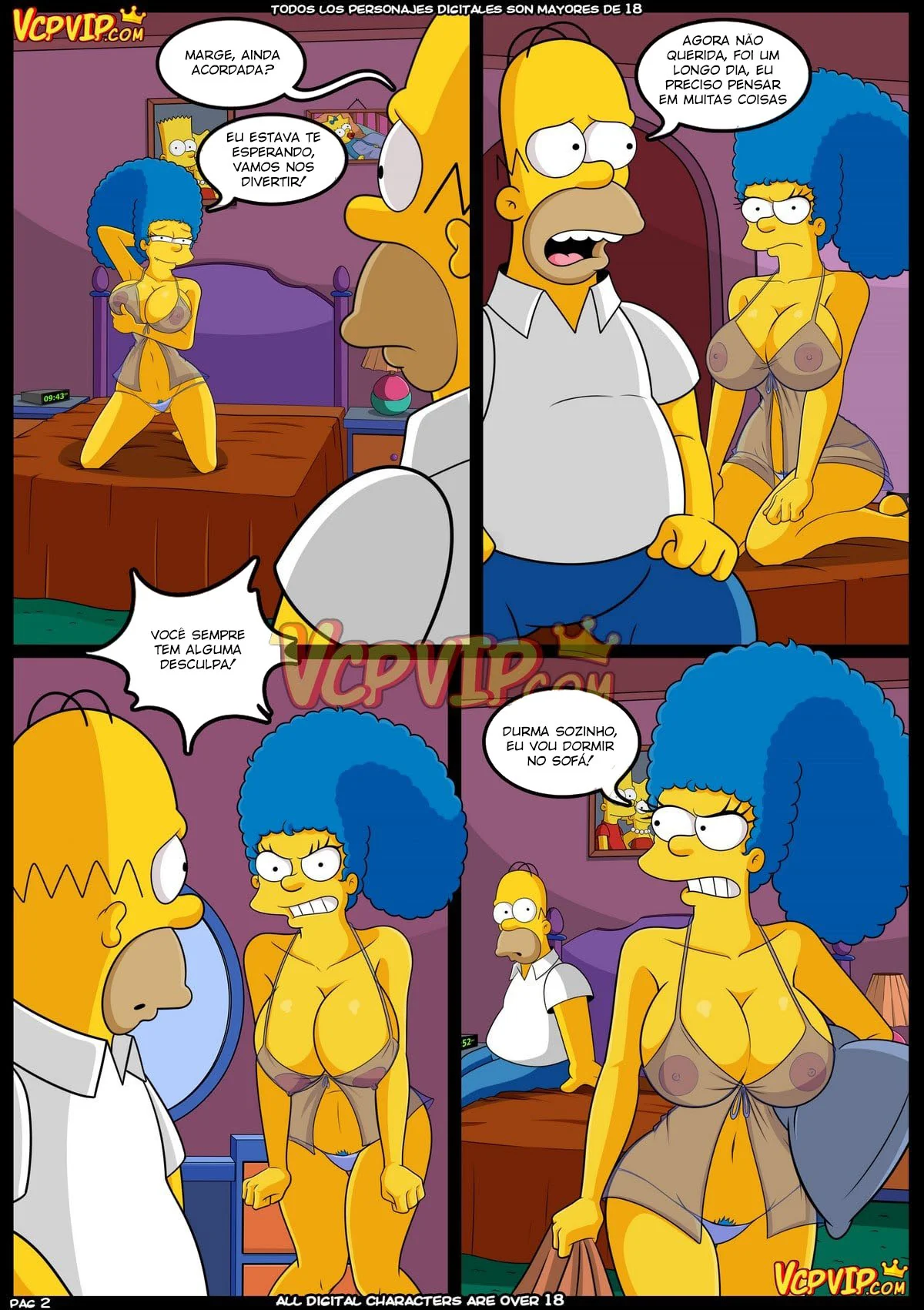 O Sonho Pervertido de Homer – Piranha da Marge na Piroca do Bart em Simpsons Porno HQ Brasileiro