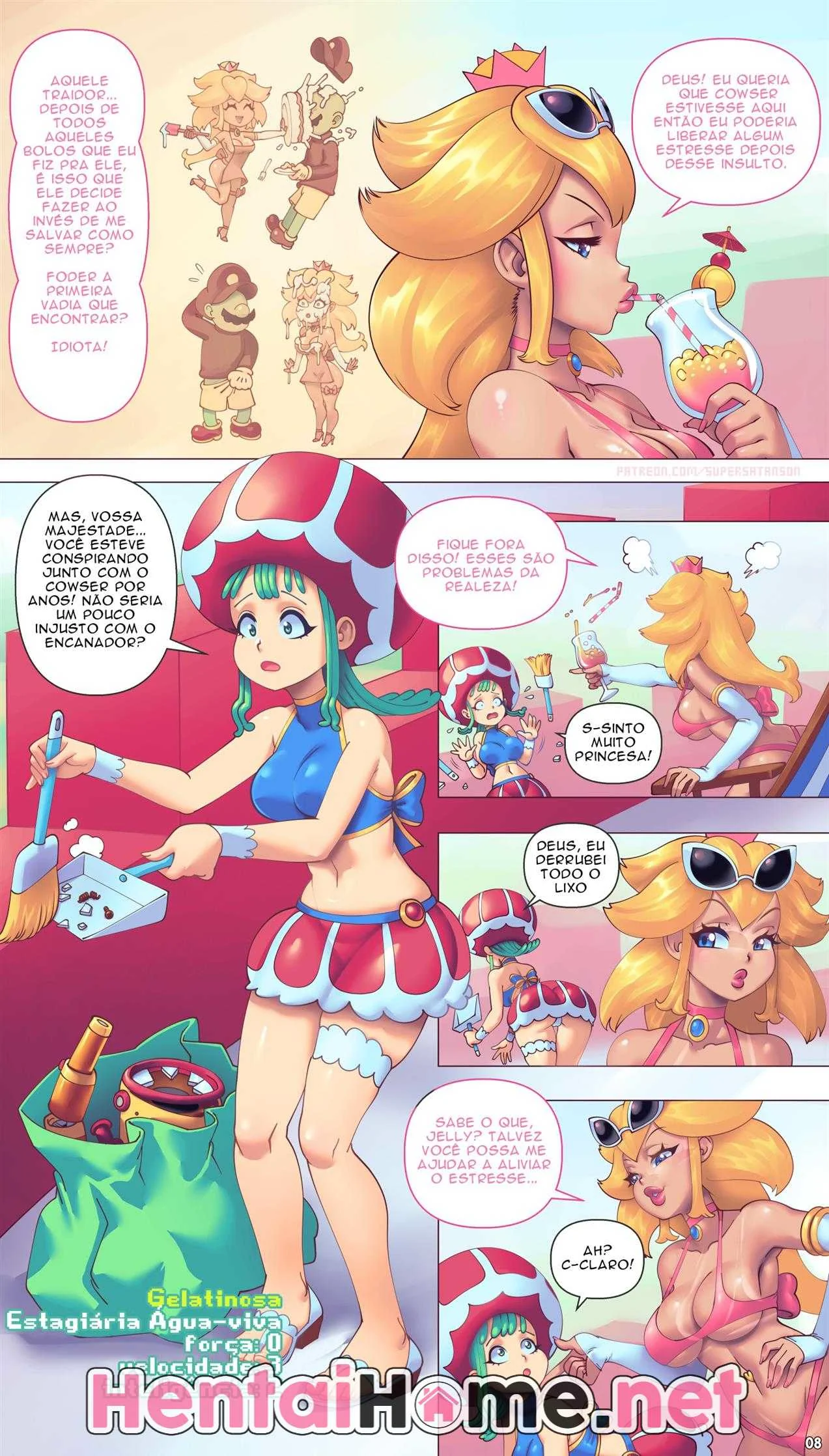 Super Mario arrombando a buceta da Princesa Peach em Hentai HQ!