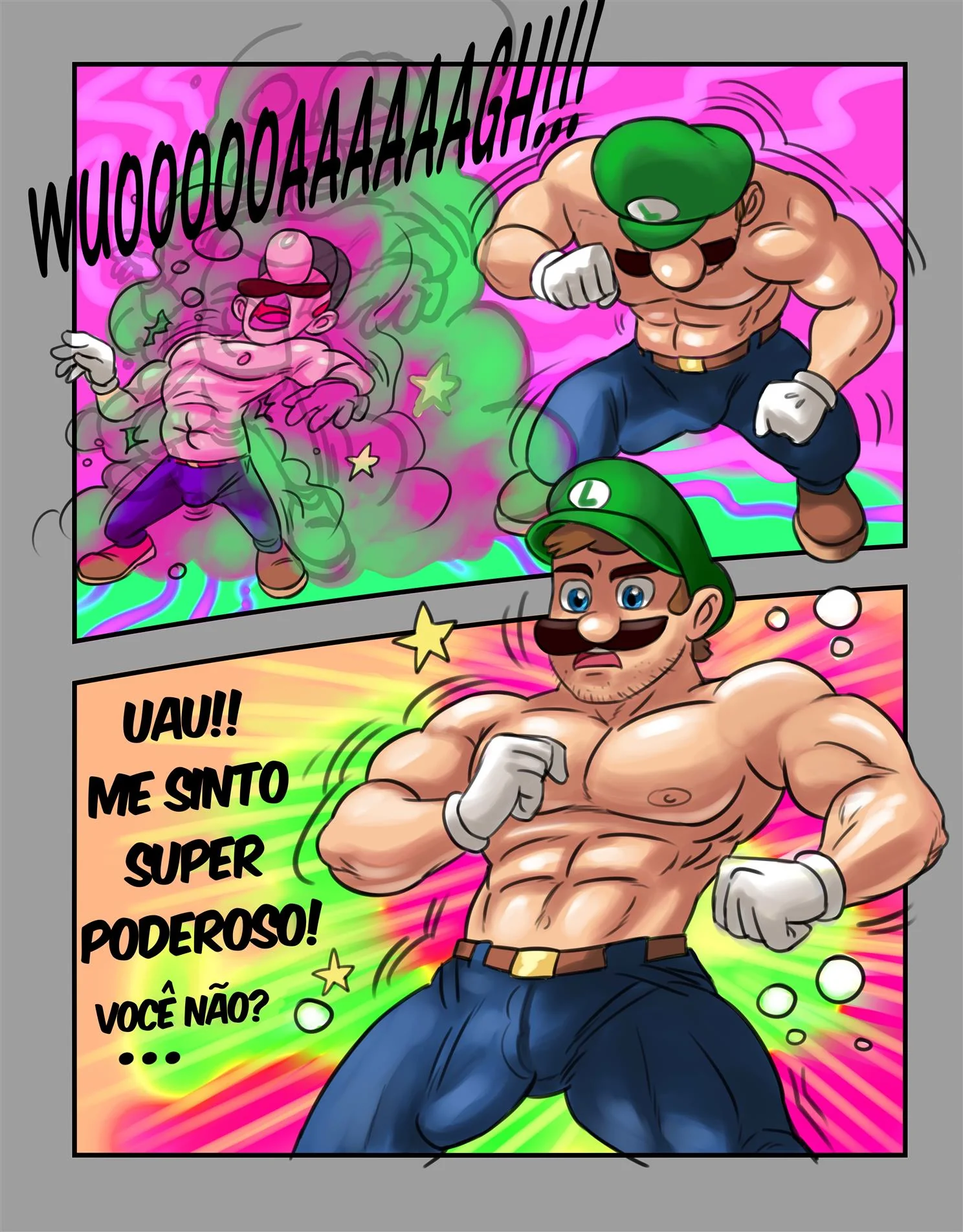 Super Mario Pornô: Transformação de Mario em Gostosa Excitada em Quadrinhos de Sexo