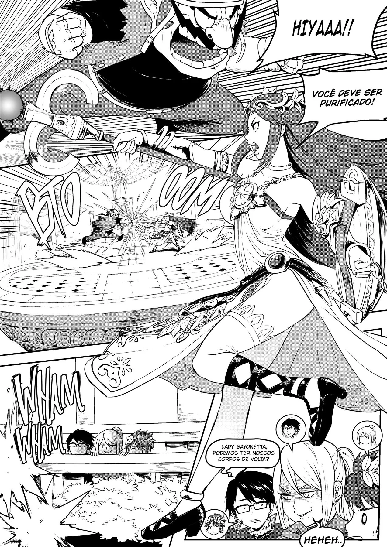 Troca de Corpos com Bayonetta, Wario e Palutena em Hentai HQ Brasileiro