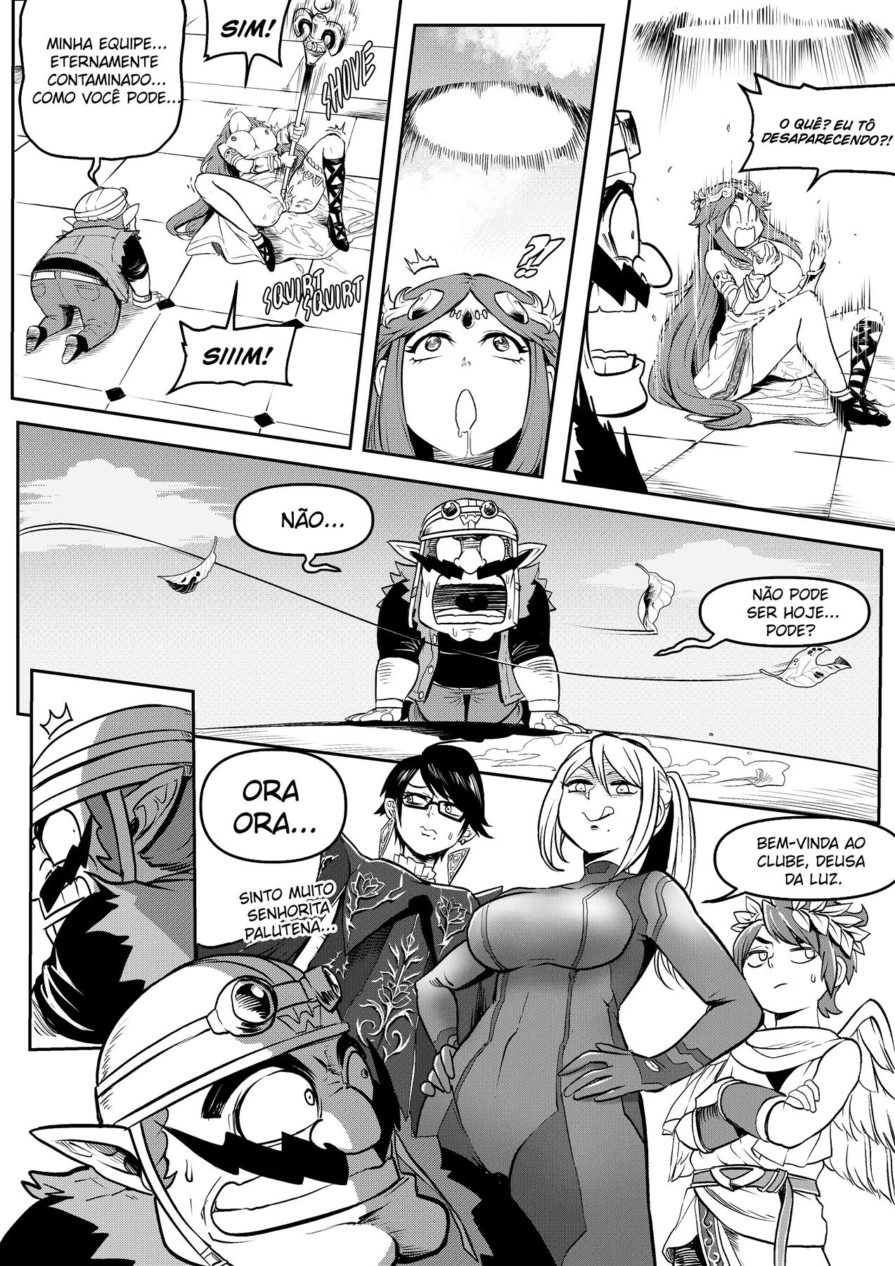 Troca de Corpos com Bayonetta, Wario e Palutena em Hentai HQ Brasileiro