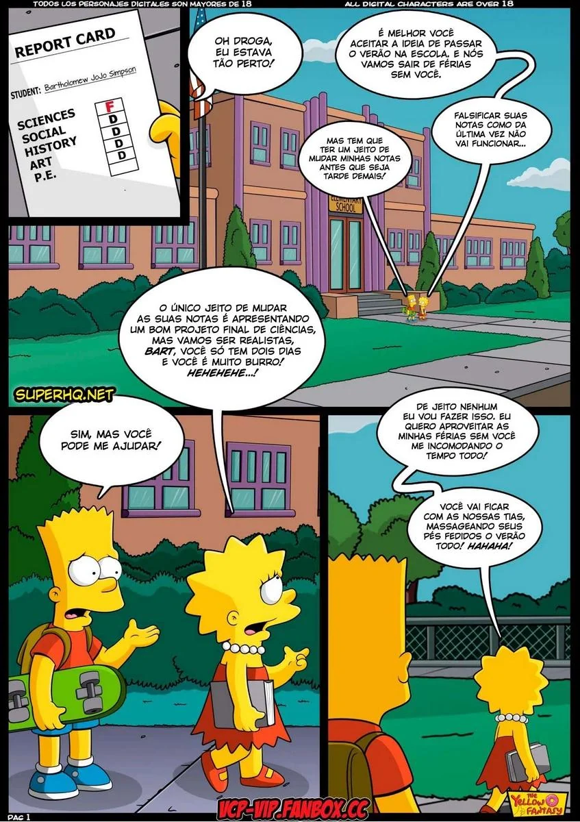 Bart Fodendo a Buceta da Professora gostosa em HQ Brasileiro