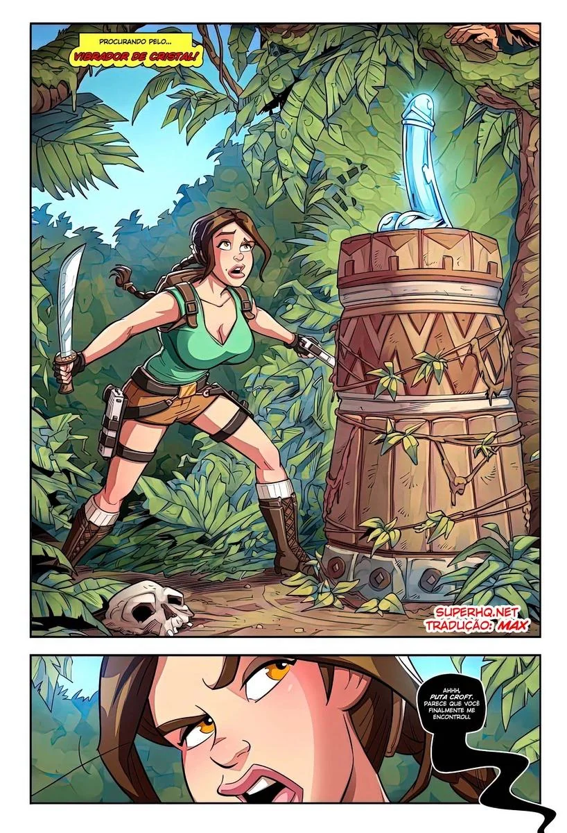 Lara Croft e os Tesouros da Buceta Perdida em HQ Brasileiro