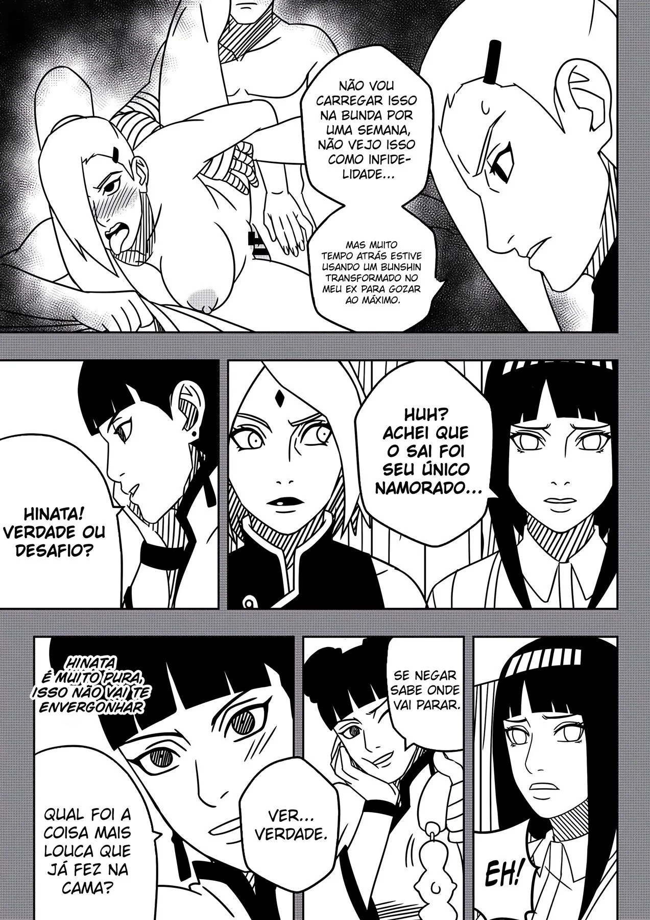 Naruto o puto safado traiendo Hinata e Sakura em Hentai HQ Brasileiro