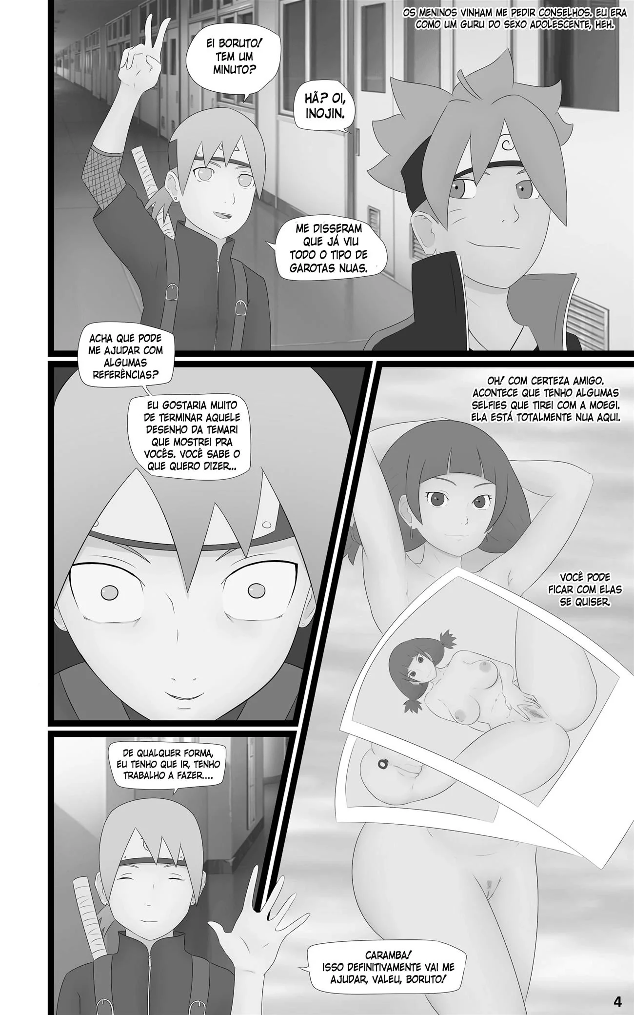 Boruto – Seduzindo todas as piranhas da vila em hentai HQ brasileiro