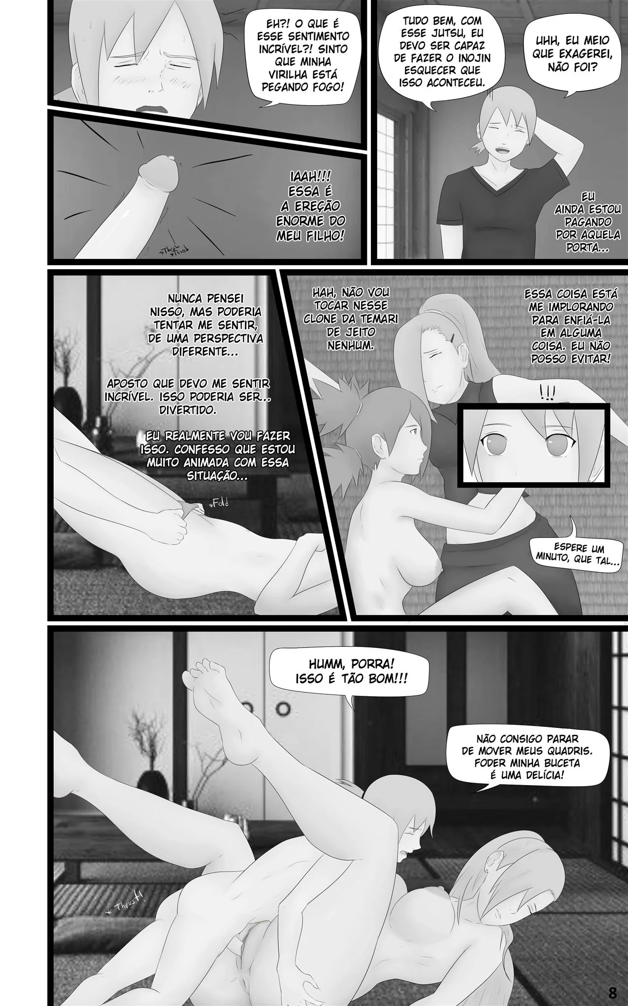 Boruto – Seduzindo todas as piranhas da vila em hentai HQ brasileiro
