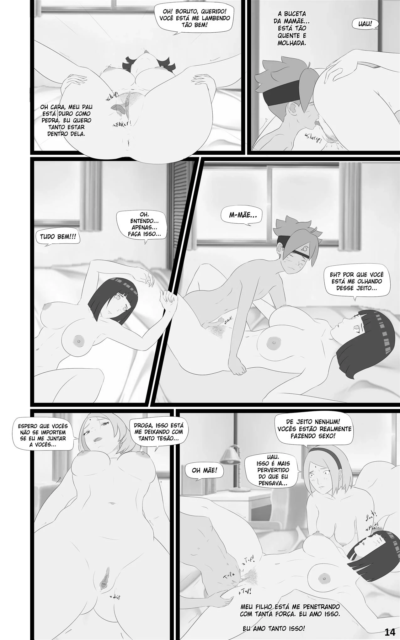 Boruto – Seduzindo todas as piranhas da vila em hentai HQ brasileiro