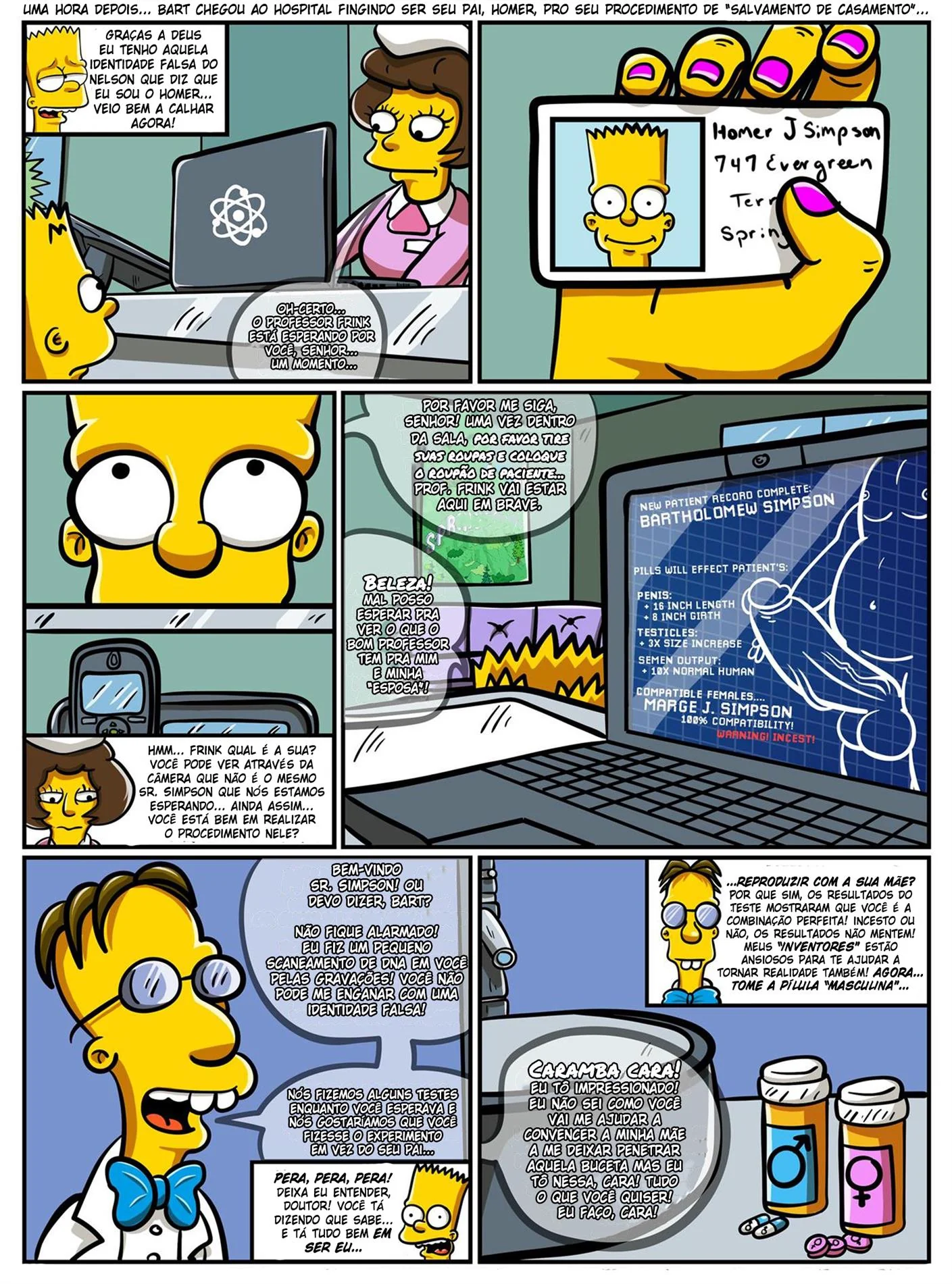 Marge Piranha Leva Rola do Vizinho em Hentai HQ dos Simpsons