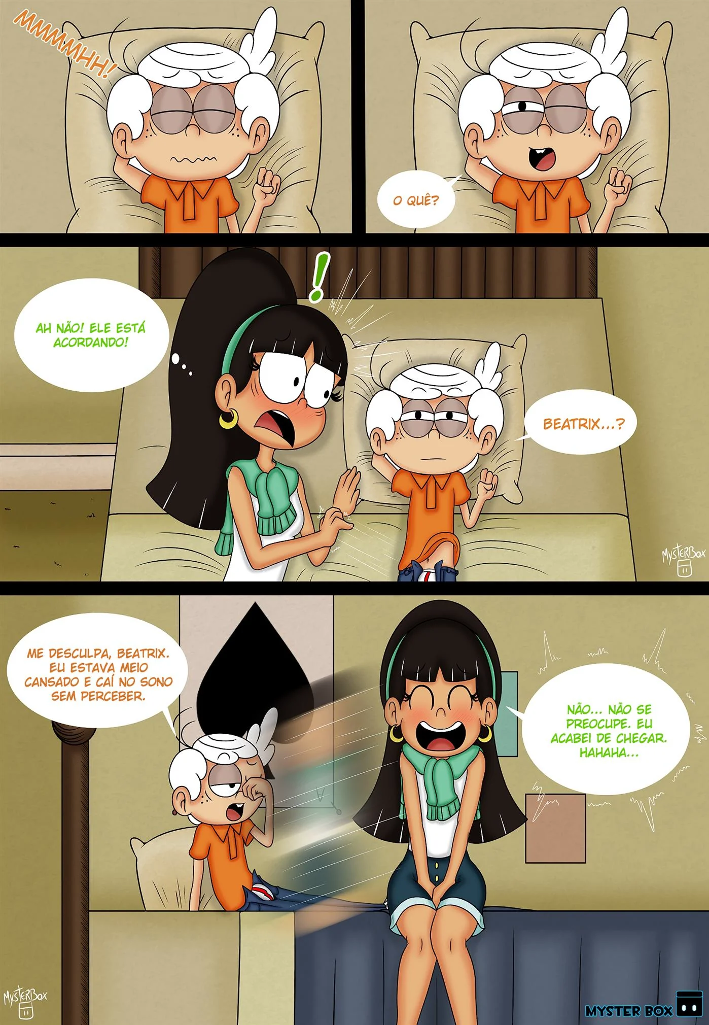 O Vizinho Tarado: Lincoln Comendo a Buceta da Piranha da Vizinha Beatrix The Loud House Porno em HQ Brasileiro
