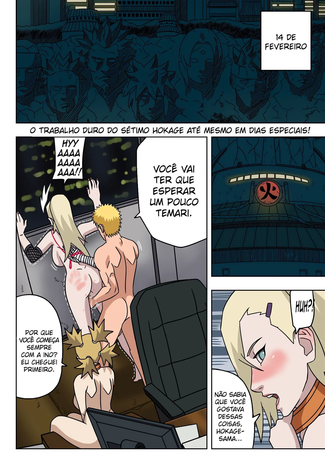 Naruto Hokage e as Piranhas da Vila – Tratando as Bucetas com Igualdade em Hentai HQ Brasileiro