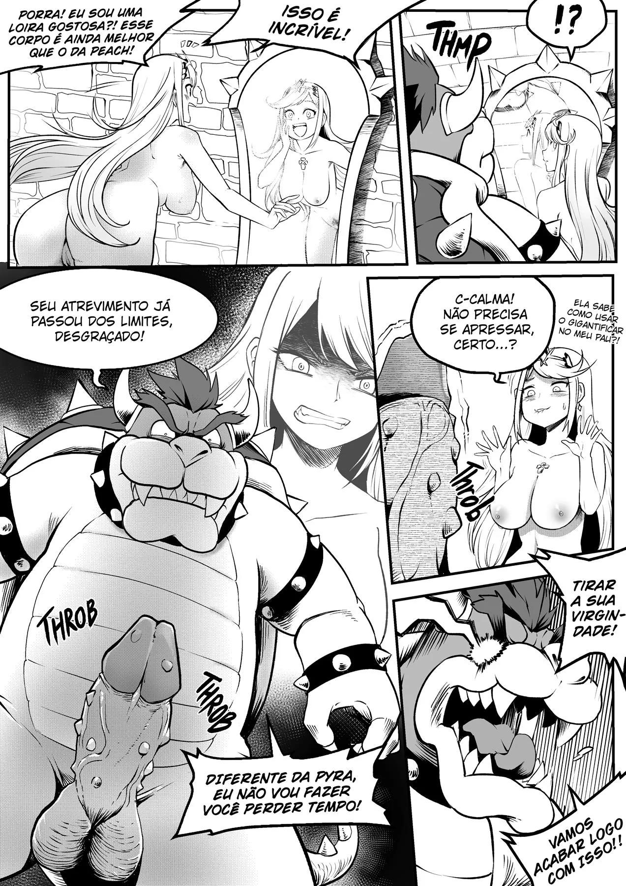Troca de Corpos: Bayonetta X Bowser X Mythra e Pyra em Hentai HQ Brasileiro
