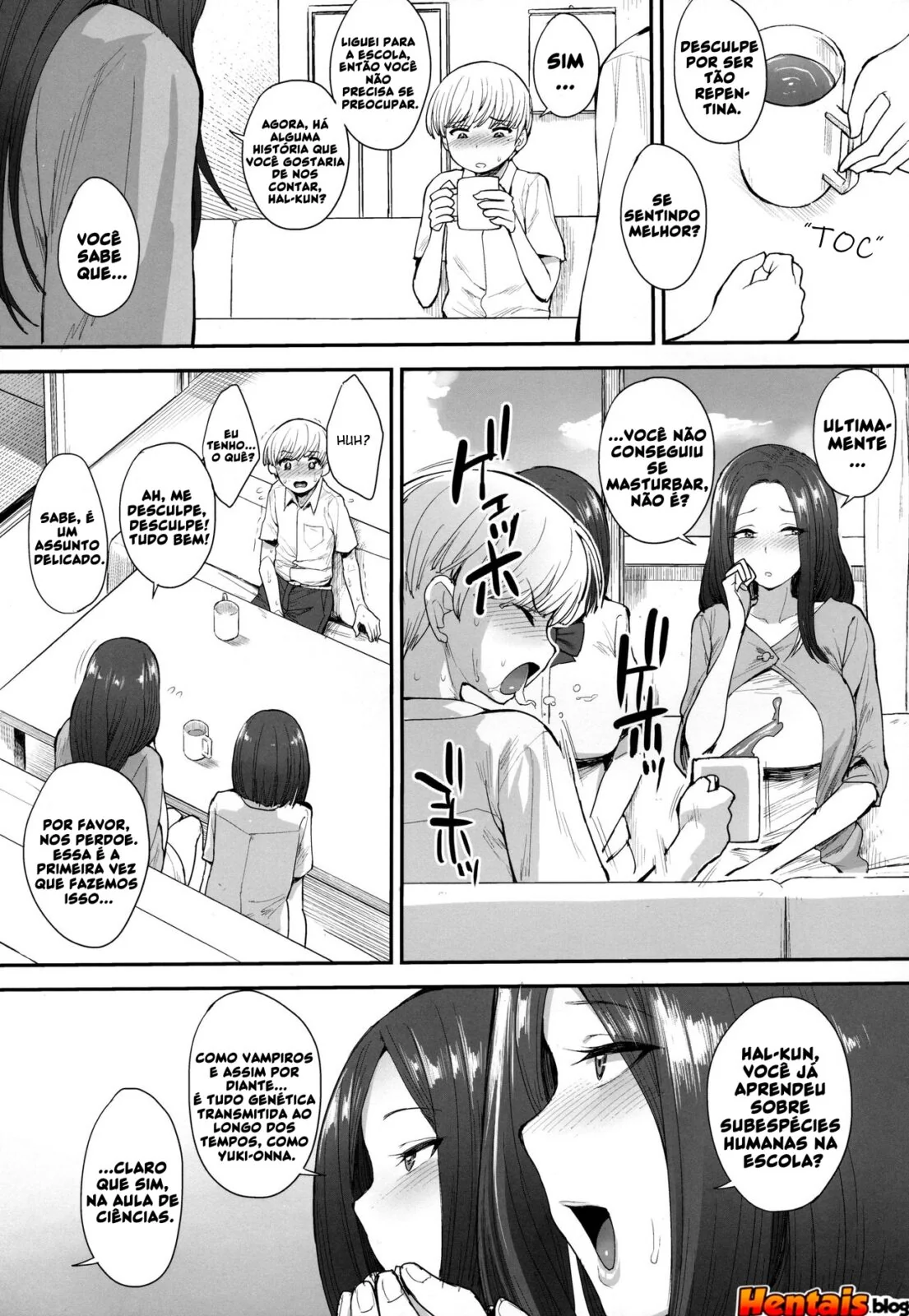 Vizinhas Gostosas Pegando o Garotão Sortudo em Hentai HQ Brasileiro