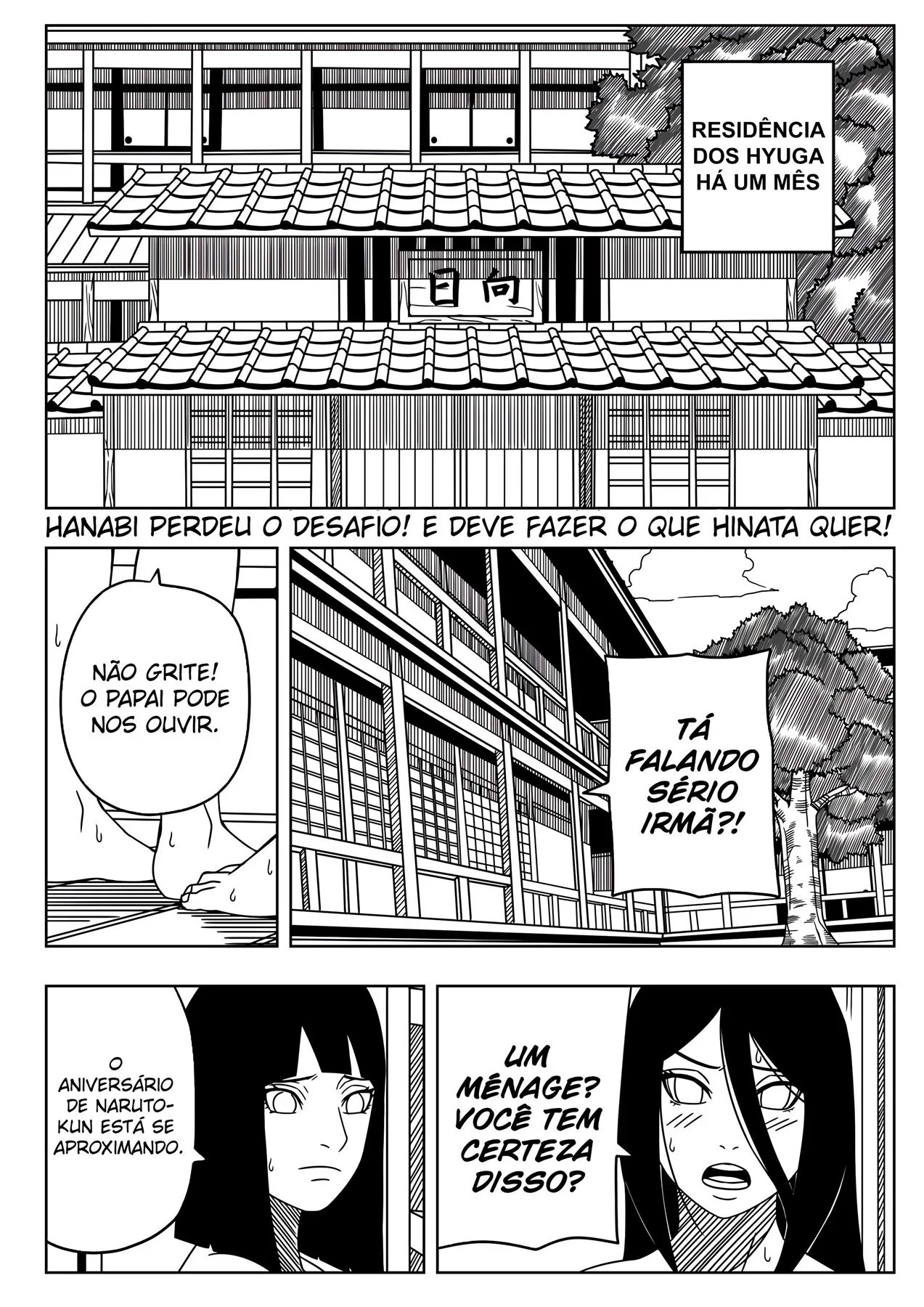 Naruto e o Bacanal com Hinata, Hanabi e Temari em HQ de Sexo – Hentai Brasileiro