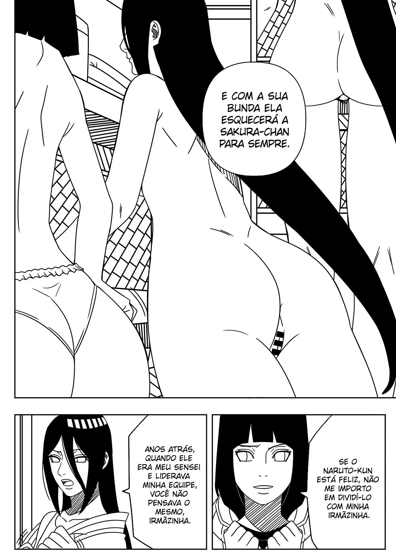Naruto e o Bacanal com Hinata, Hanabi e Temari em HQ de Sexo – Hentai Brasileiro
