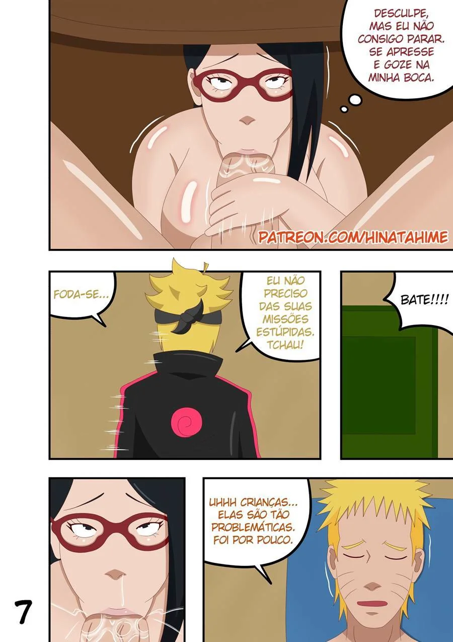 Naruto Uzumaki e sua família piranha em sexo incesto em hentai HQ brasileiro