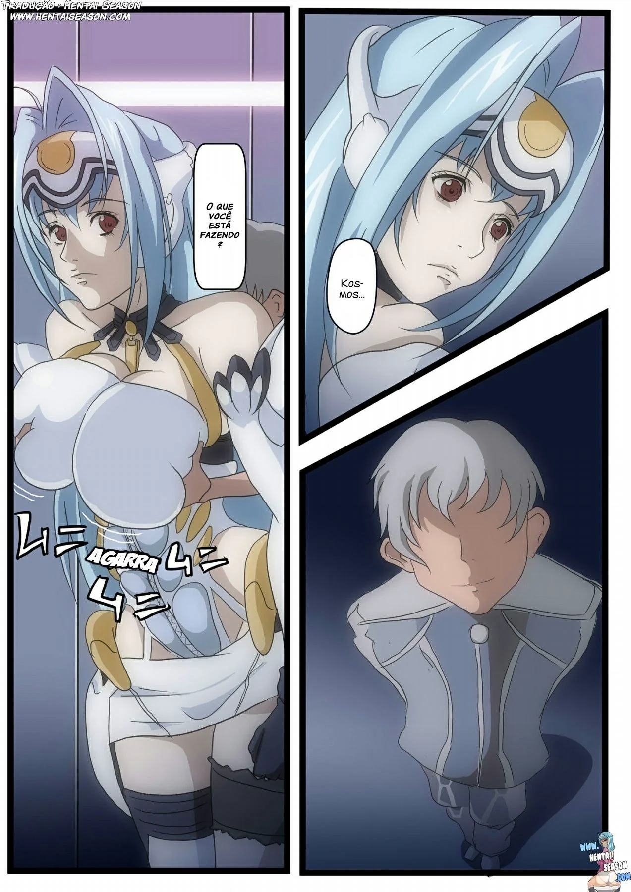 Kos-mos e a Piranha de Outro Planeta – Derramando Leite em Xenosaga em Hentai HQ