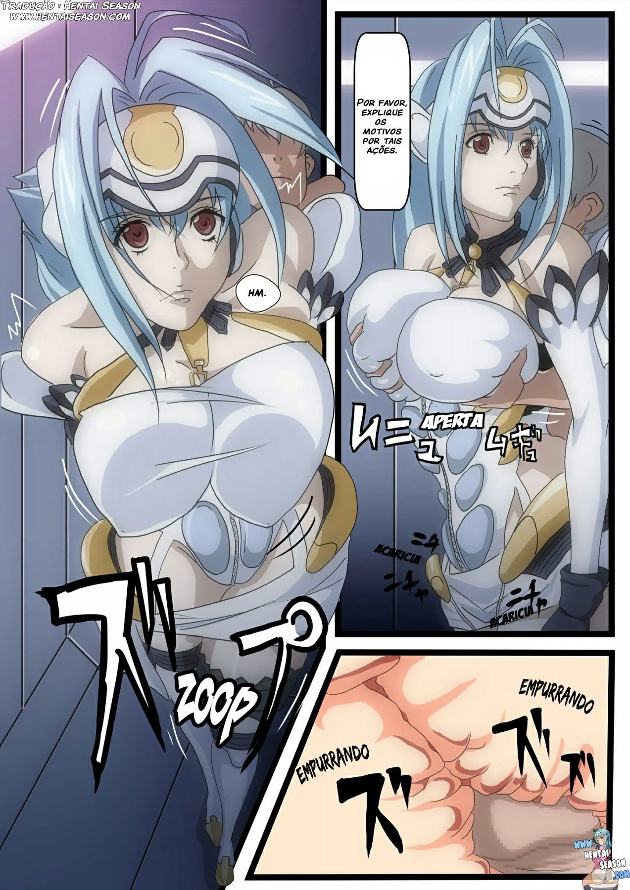 Kos-mos e a Piranha de Outro Planeta – Derramando Leite em Xenosaga em Hentai HQ