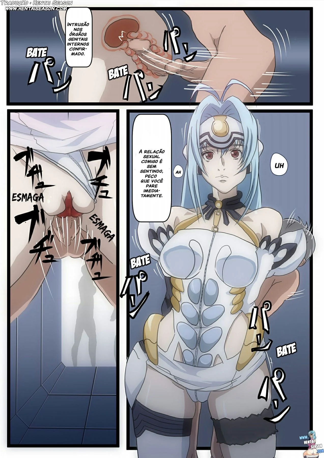 Kos-mos e a Piranha de Outro Planeta – Derramando Leite em Xenosaga em Hentai HQ