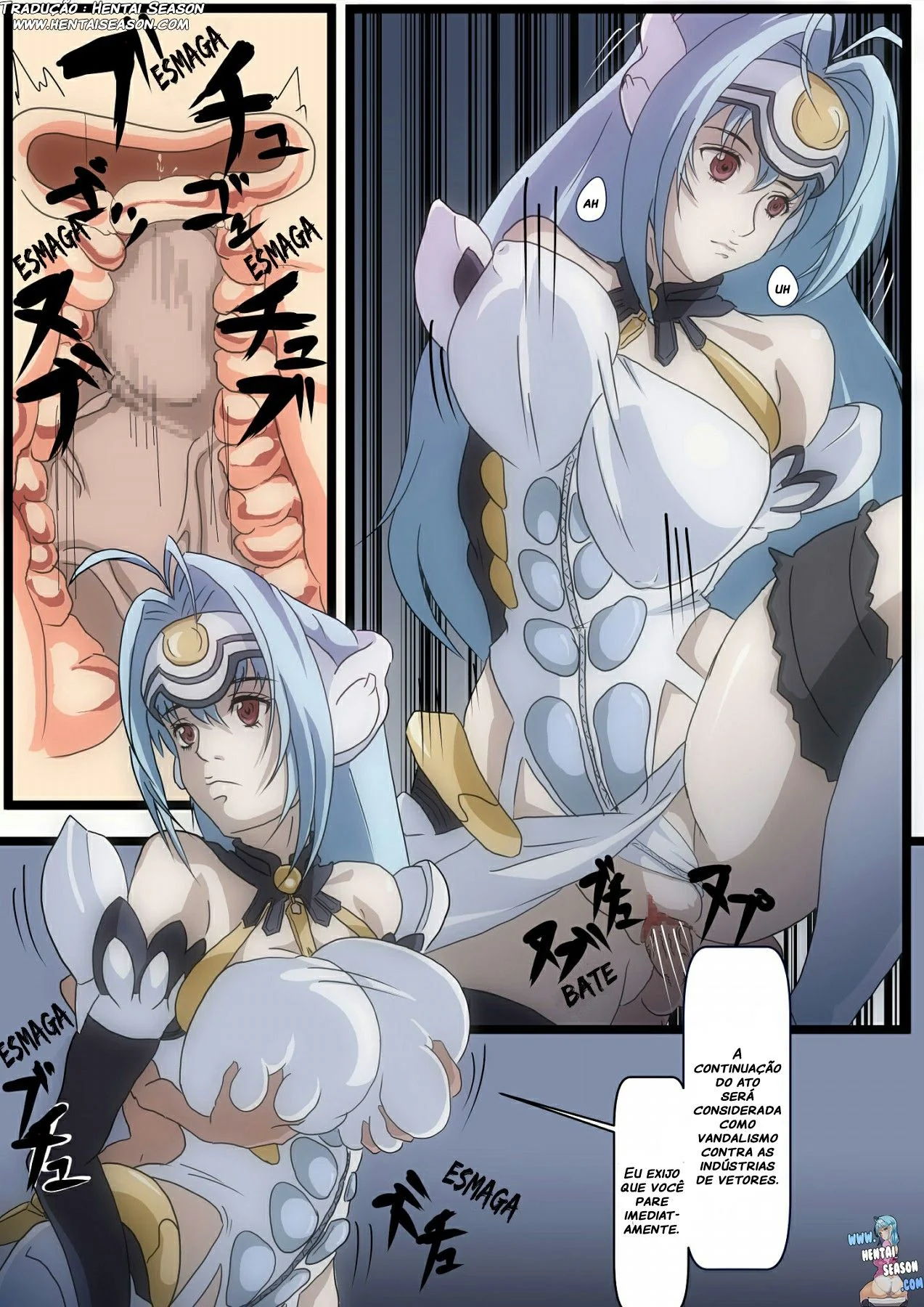 Kos-mos e a Piranha de Outro Planeta – Derramando Leite em Xenosaga em Hentai HQ