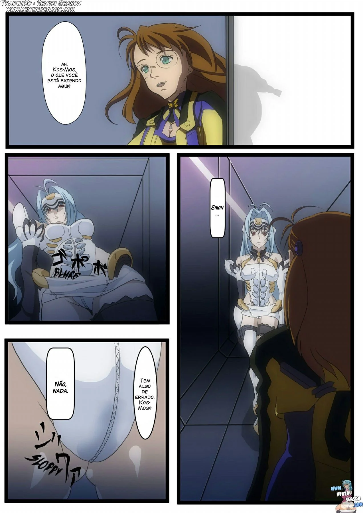 Kos-mos e a Piranha de Outro Planeta – Derramando Leite em Xenosaga em Hentai HQ