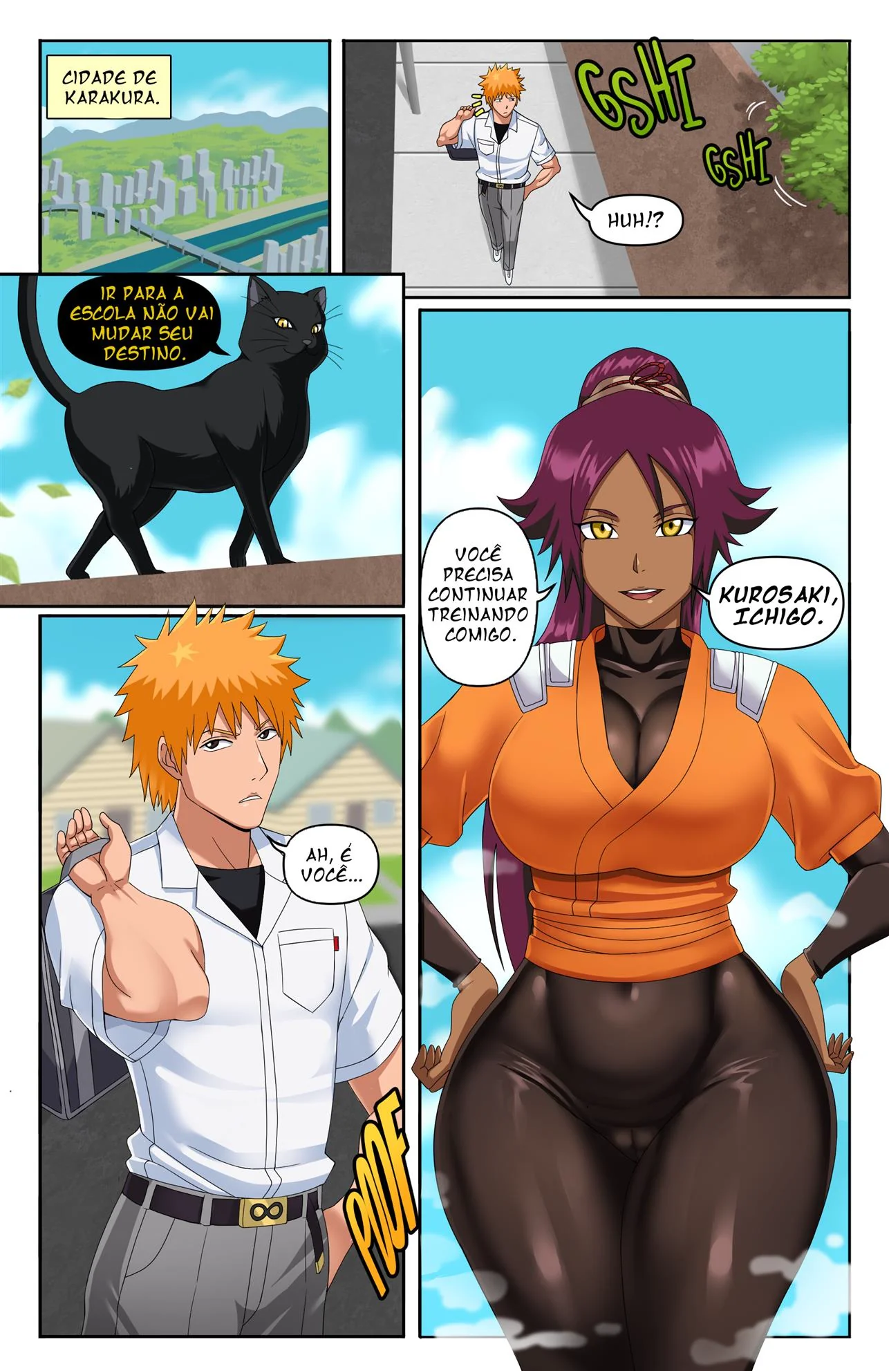Ichigo e Yoruichi: A Peituda Safada do Manga Hentai HQ Brasileiro