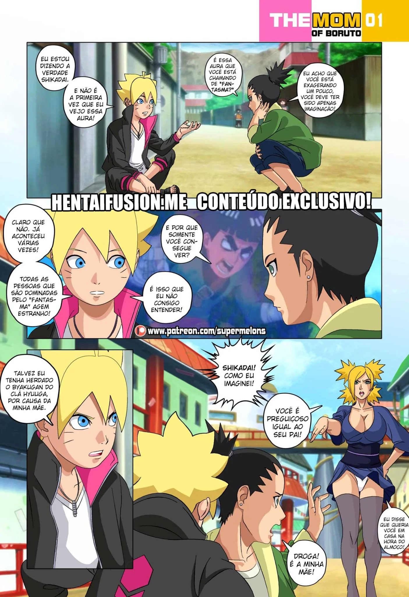 Hinata Piranha Fica Cheia de Tesão em Sexo com Naruto e Boruto Fica Puto em Hentai HQ Brasileiro