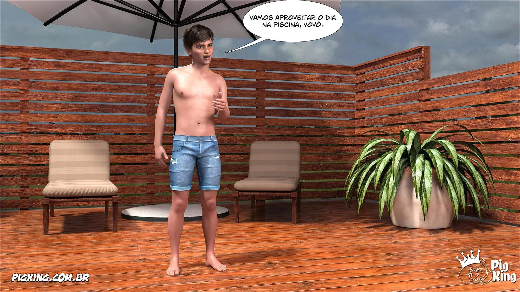 Suruba com a Mãe e a Tia Ana na Piscina – Hentai 3D Insaciável em HQ Brasileiro