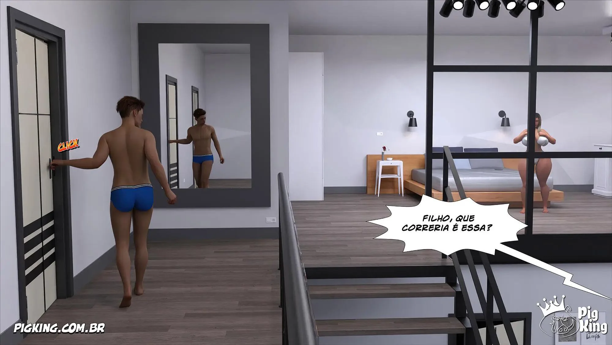 Mamãe Piranha: Ensina Seu Filho a Amar Sua Buceta” em Hentai Incesto HQ Brasileiro